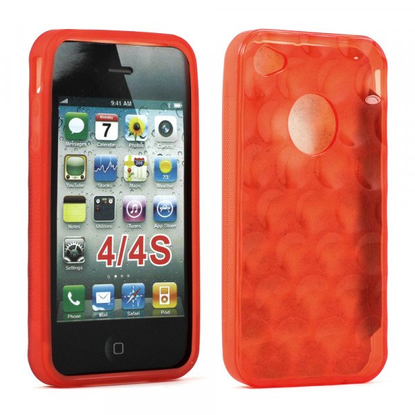 Wholesale iPhone 4S 4 Bubble Gel Case (Orange)